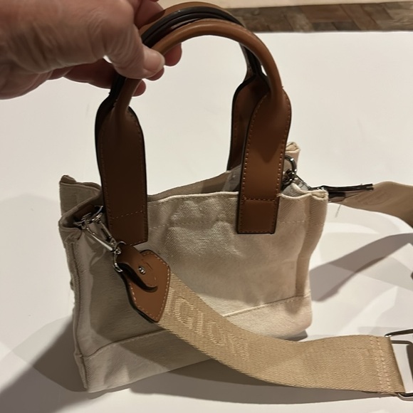 True Religion Canvas Mini Logo Crossbody Tote Bag - Picture 7 of 10